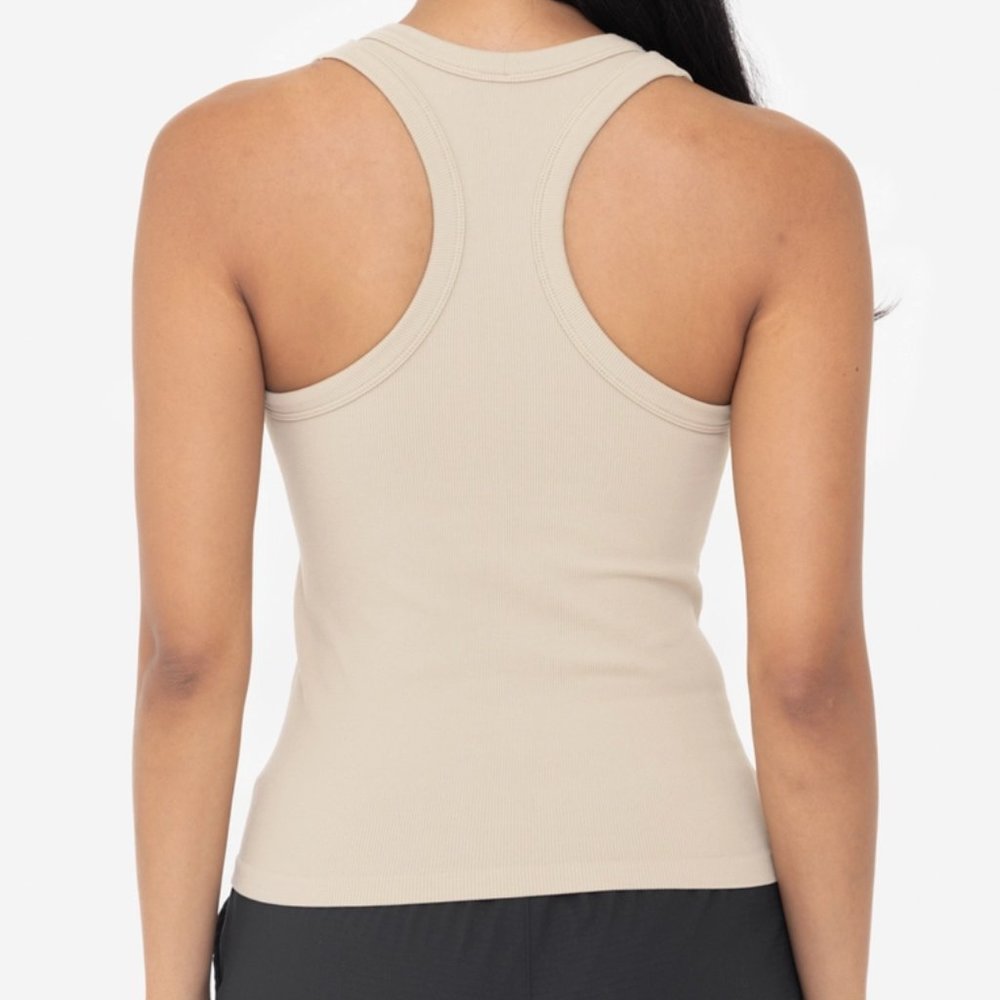 Mono B Seamless Ribbed Tank Khaki - Picture 2 of 4
